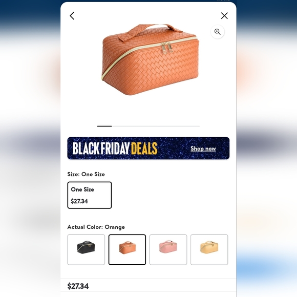 Beautiful Orange Color! Large Capacity Travel Makeup Cosmetic Bag - Picture 15 of 15